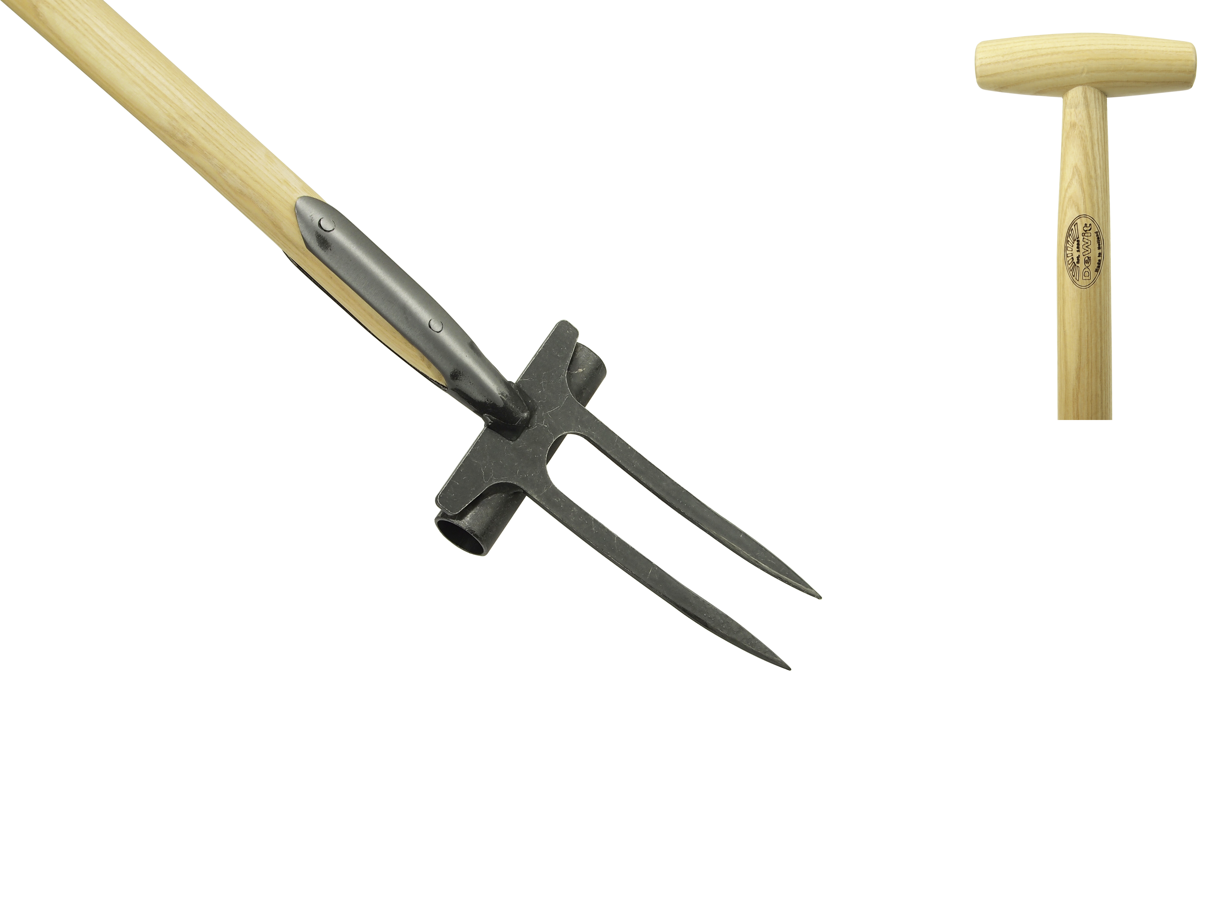 Snikken spade blok De Wit Herstel vork lang en essen houten steel van 900mm | Dijk Webshops